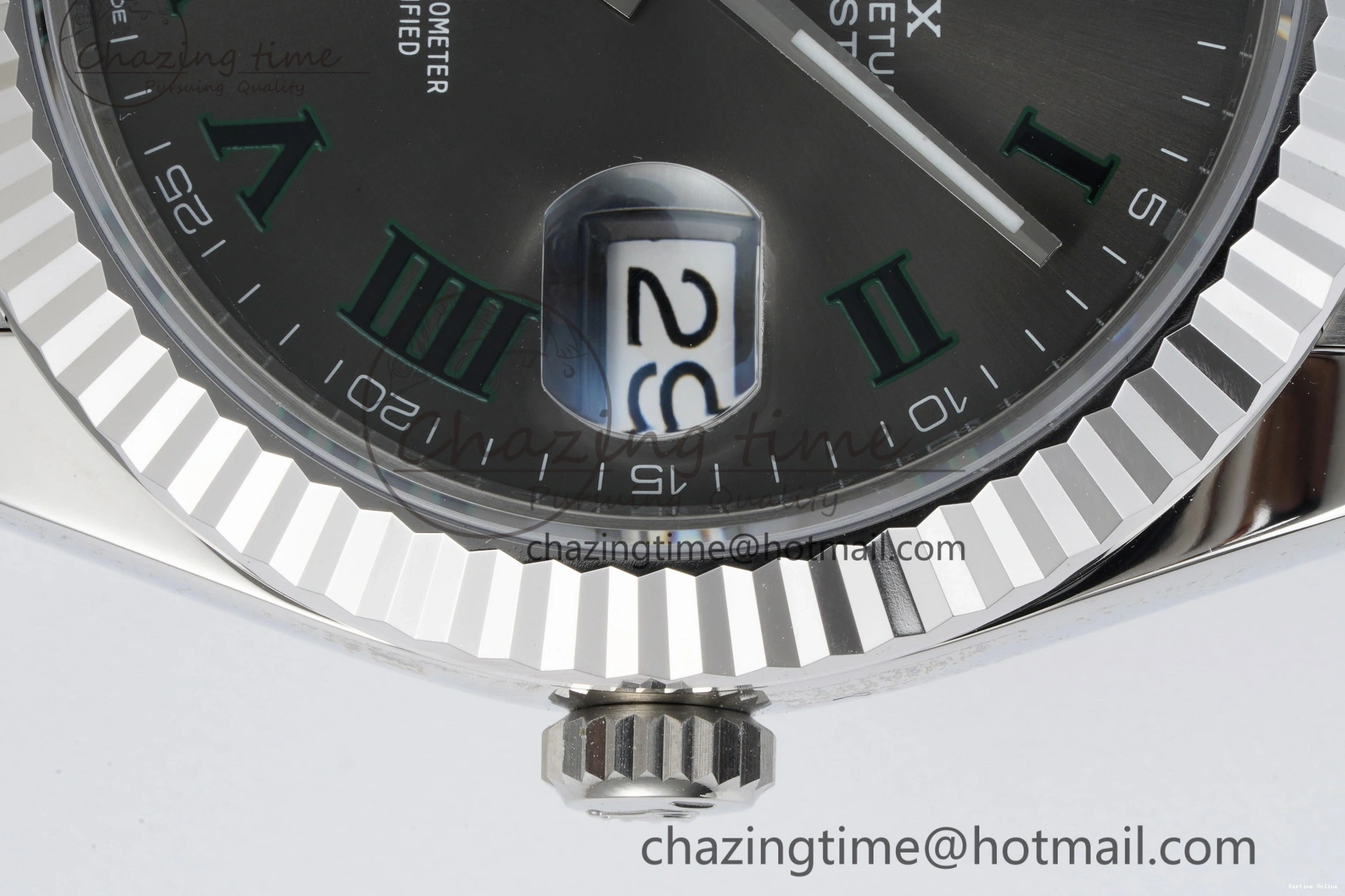0410 DateJust 41 SS Fluted Bezel KING 1:1 Best Edition 904L Steel Gray Green Roman Dial on Jubilee Bracelet VR Contemporary 2204